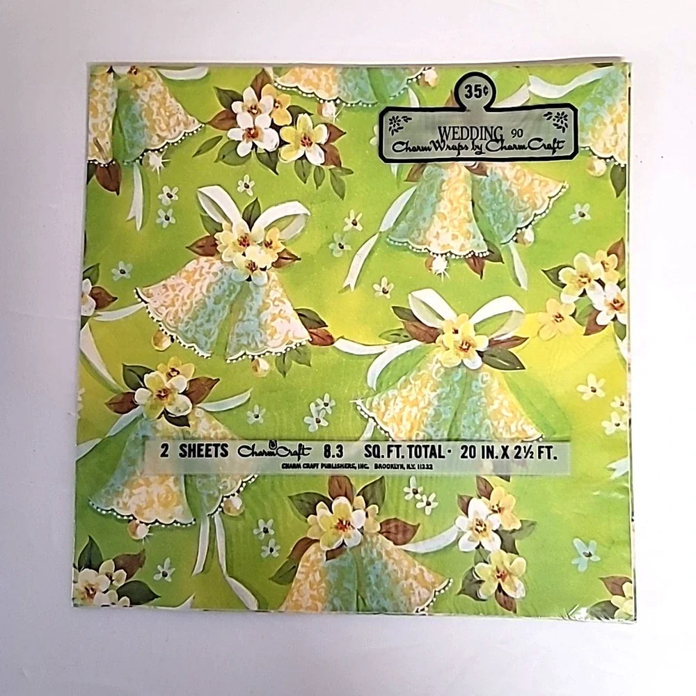 Lot Of 7‎ Vtg Wrapping Paper/Gift Wrap-Wedding-Baby Shower-Any Occasion